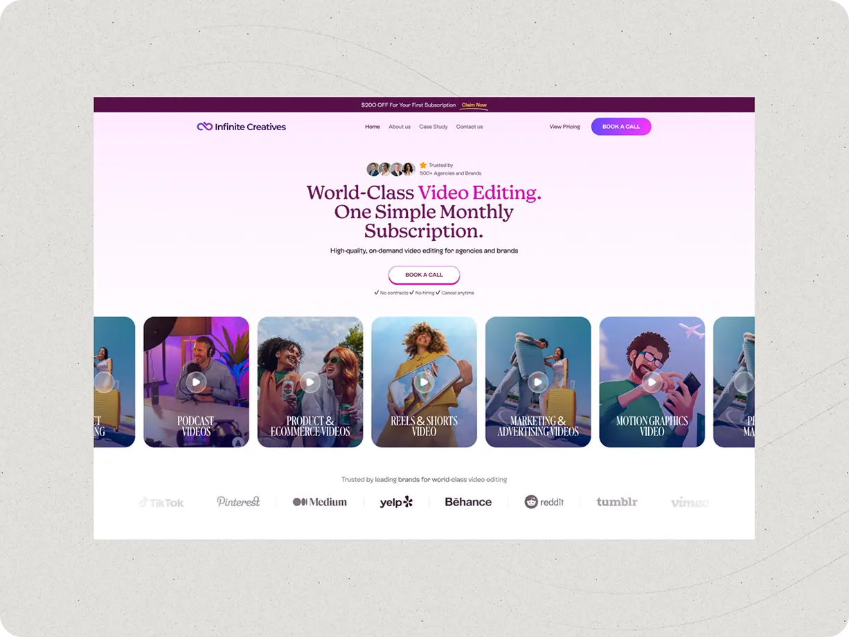 Infinite Creatives – Scaling Video Production for Modern Brands Mockup Large