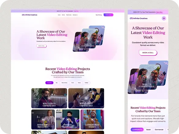 Infinite Creatives – Scaling Video Production for Modern Brands Mockup Right Top