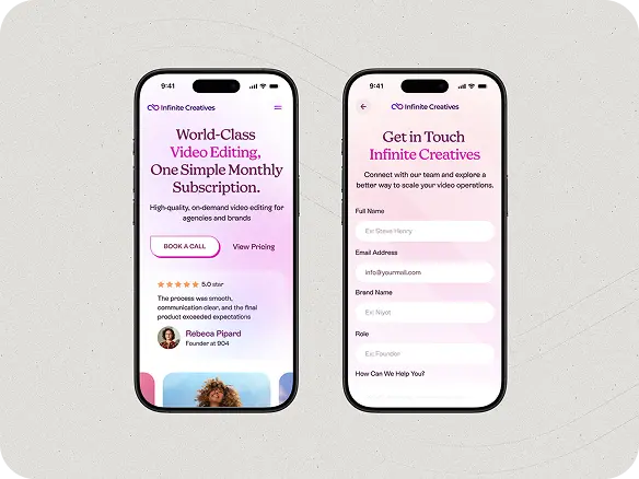 Infinite Creatives – Scaling Video Production for Modern Brands Mockup Right Bottom