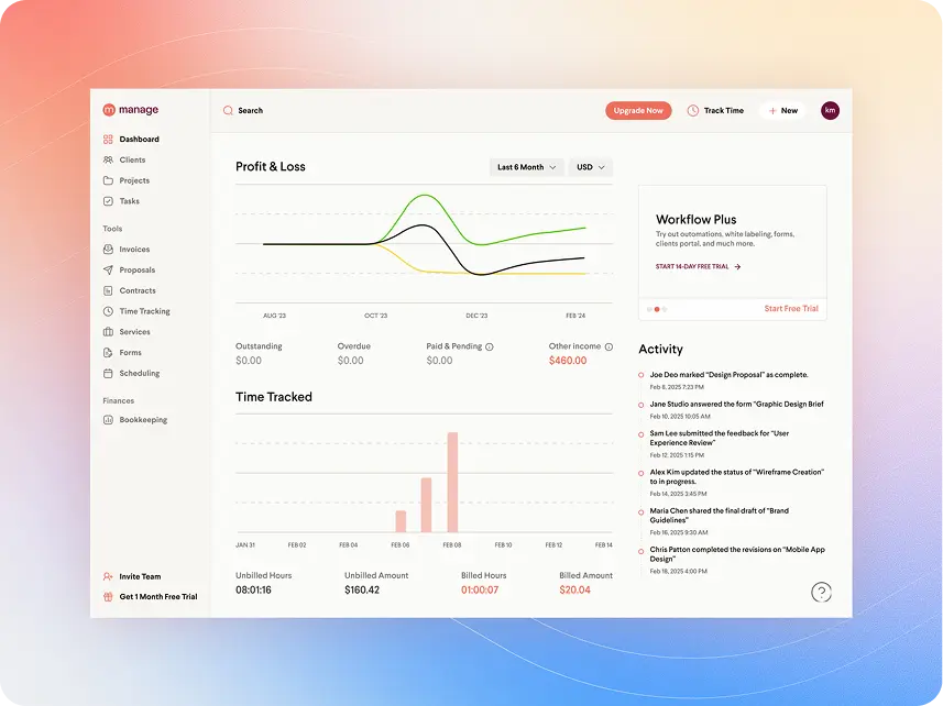 Manage – A Service Management & Business Operations Platform Mockup Large